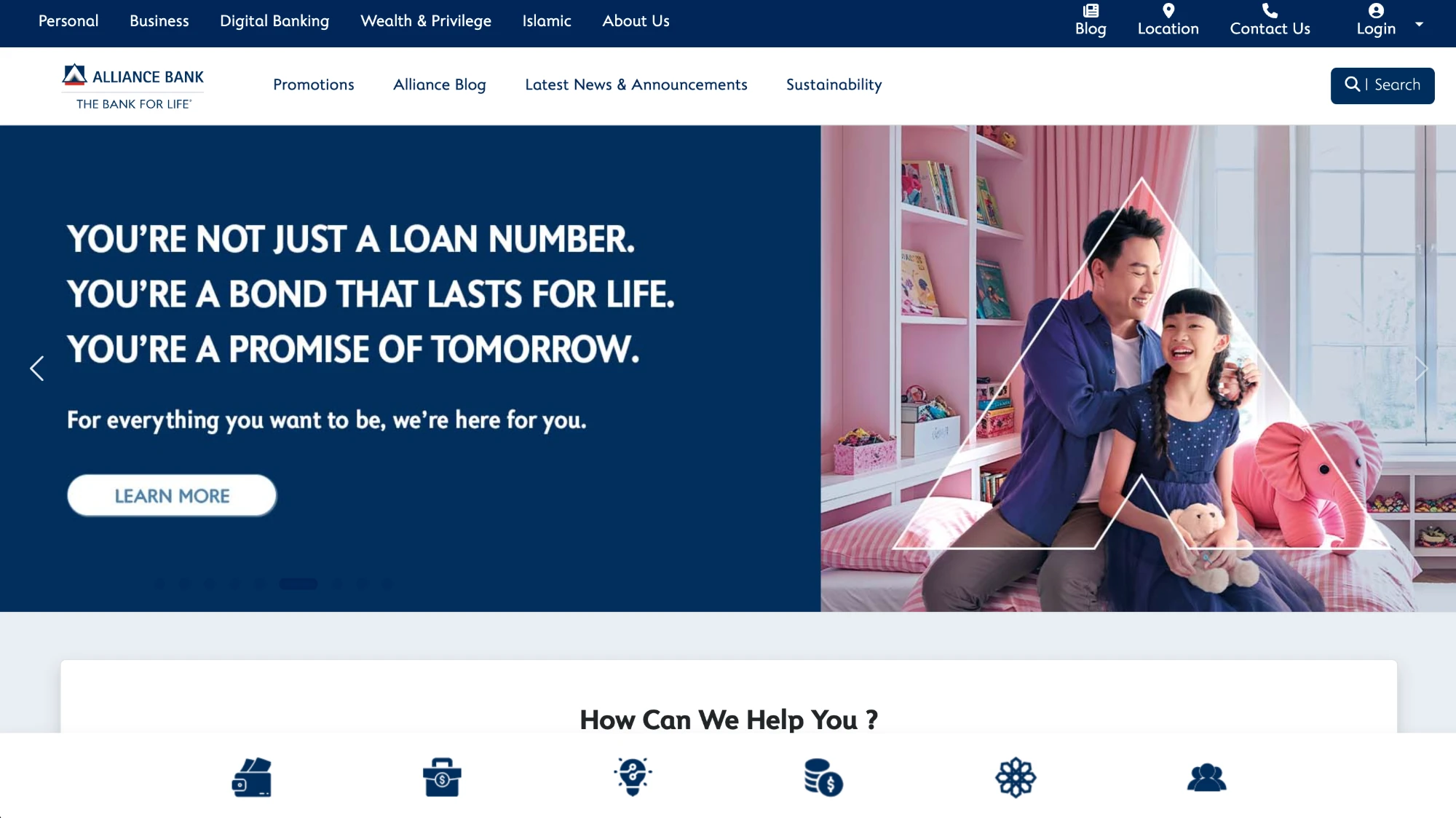 Alliance Bank’s redesigned website